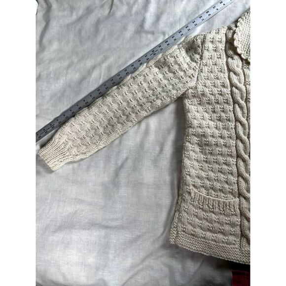Handknit Womens M unique cardigan sweater Cottagecore Feminine Grandma style - Picture 8 of 8